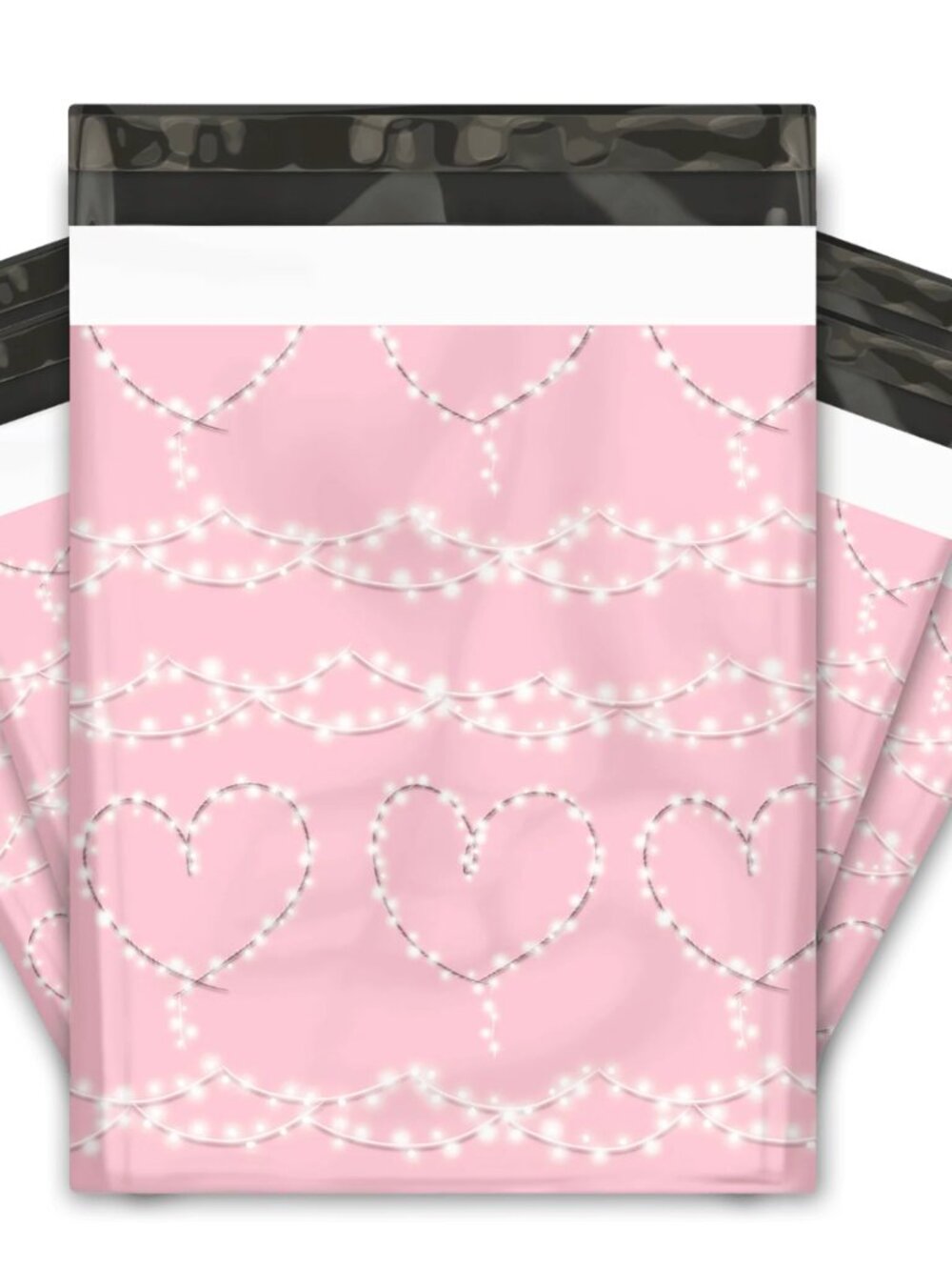 20 10x13 Heart Lights Designer Poly Mailers